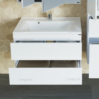 Тумба с раковиной СанТа Марс 80 700186е подвесная Белая