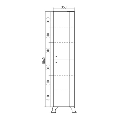 Шкаф пенал Mixline Людвиг 35 R 530490 Патина серебро