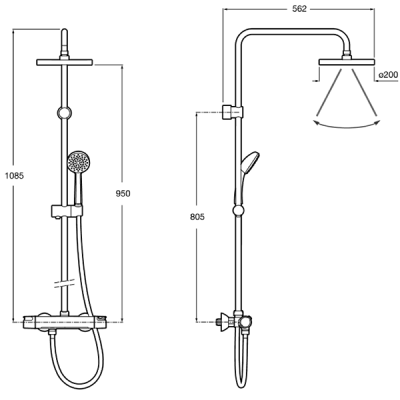 Душевая система Roca Victoria 5A9718C00 с термостатом Хром