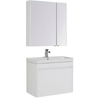 Комплект мебели для ванной Aquanet Вилора 80 203634 подвесной Белый глянец