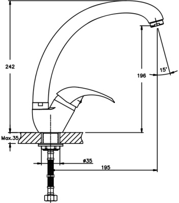 Смеситель для кухни Zerix YUB 183 ZX0105 Хром
