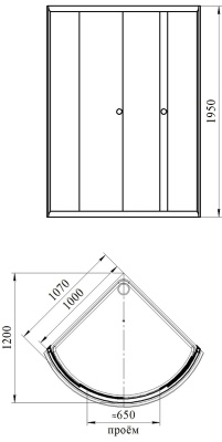 Душевой уголок Radomir 110x110 1-09-1-0-0-0051 профиль Белый стекло матовое