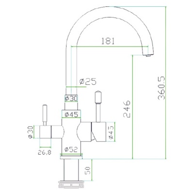 Смеситель для кухни ZorG Inox SZR-1339 Хром