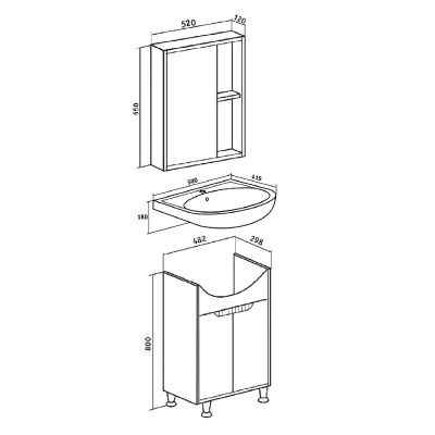 Мебель для ванной Runo Эко 50 Белая