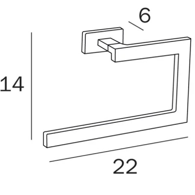 Полотенцедержатель Inda Lea A18160NE Черное матовое