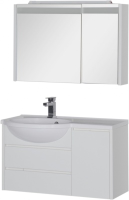 Тумба под раковину Aquanet Лайн 90 164937 подвесная R Белая