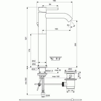 Смеситель для раковины Ideal Standard Ceraline BC194AA Хром