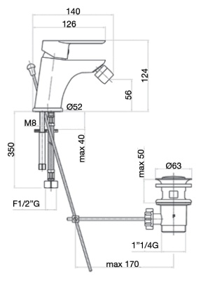Смеситель для биде Webert Sax Evolution SE840101 Хром