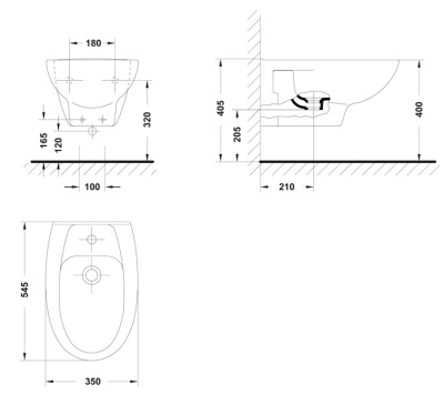 Биде Gala Elia 18362 Белое