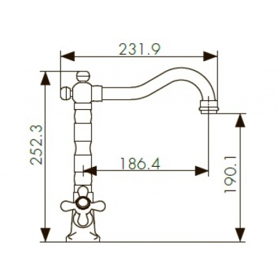 Смеситель для кухни Kaiser Carlson Style 44233-1 Br Бронза