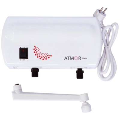 Водонагреватель проточный Atmor Basic 3.5 с краном Белый