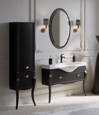 Тумба под раковину Aqwella Clarberg Borgia 115 BOR0111BLK Черная Патина медь