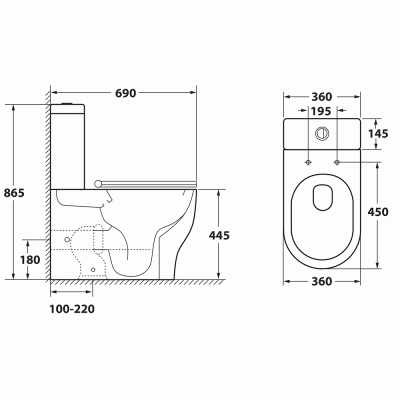 Унитаз компакт Owl 1975 Tid Cirkel-G OWLT190702 без бачка с сиденьем Микролифт