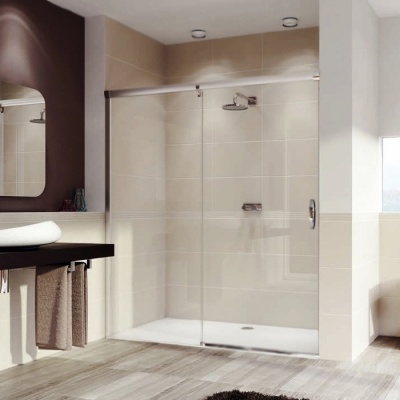 Душевая дверь в нишу Huppe Aura Elegance 110 401413.092.322.730 Профиль хром, стекло прозрачное, левая