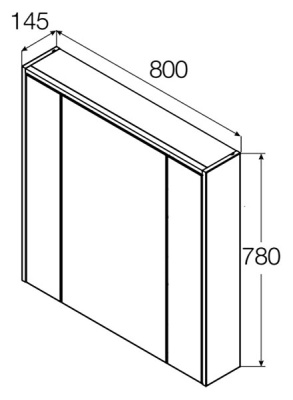 Зеркальный шкаф Roca Ronda 80 ZRU9303009 с подсветкой Бетон Белый матовый