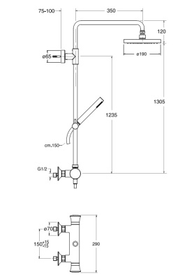 Душевая система Cristina Fontana FN 456 Хром