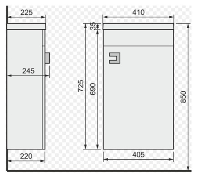 Тумба под раковину Raval Kub 40 подвесная Белая