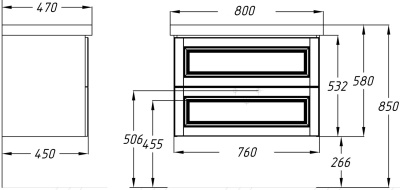 Тумба под раковину Opadiris Сити 80 Z0000013934 подвесная Белая матовая