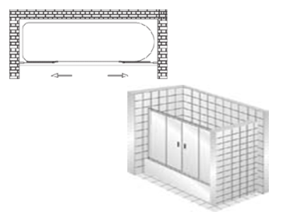 Шторка на ванну Vegas Zeus 2V 180 профиль белый стекло прозрачное