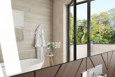 Зеркало Vigo Elen Luxe 80 с подсветкой и часами Хром Зеркало Vigo Elen Luxe 80 с подсветкой и часами Хром