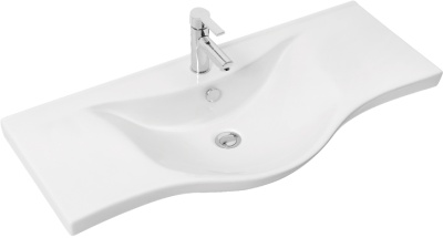 Тумба с раковиной SanVit Прима 90 kprim090 с фактурой под дерево прямые ручки Акация светлая