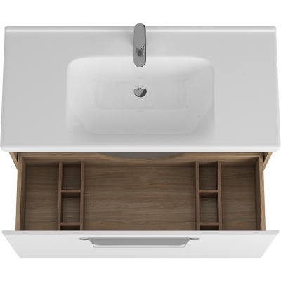 Тумба под раковину Diborg Lande 100 77.5217 подвесная Белая матовая