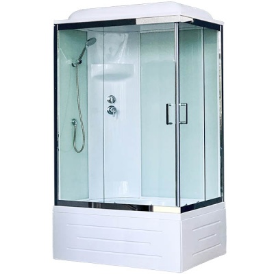 Душевая кабина Royal Bath BP 100х80 RB8100BP6-WT-CH-L стекло прозрачное задняя стенка Белая