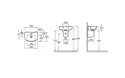 Раковина Jacob Delafon Odeon Up 45 E4760-00 Белая