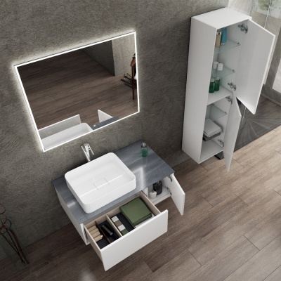 Тумба под раковину Diborg Elise 90 77.7236 подвесная Белый глянец