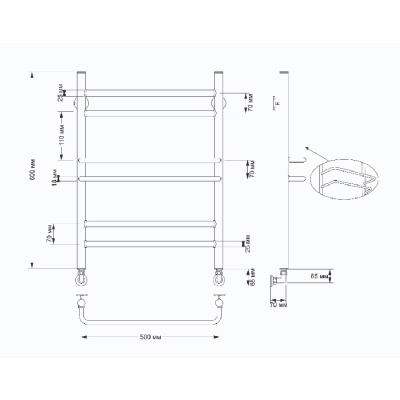Водяной полотенцесушитель Secado Триест 50х60 Бронза