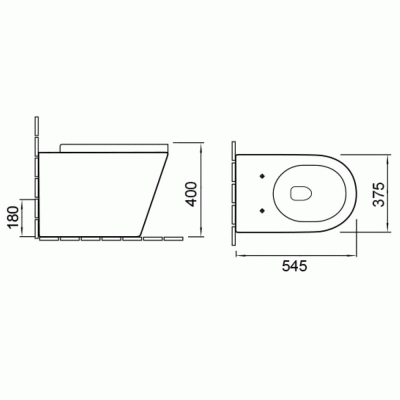 Унитаз SantiLine SL-5020MB приставной с сиденьем Микролифт
