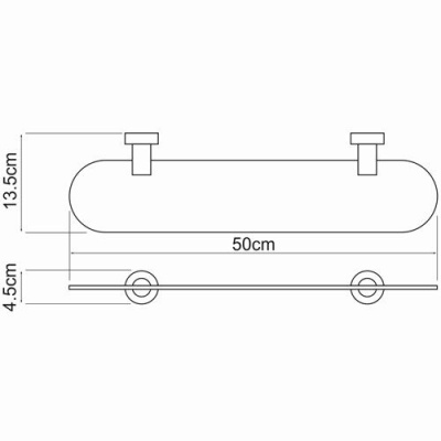 Стеклянная полка WasserKRAFT Donau K-9424 Хром