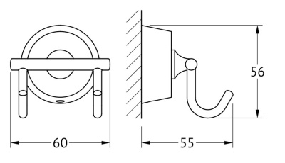 Двойной крючок FBS Vizovice 002 Хром