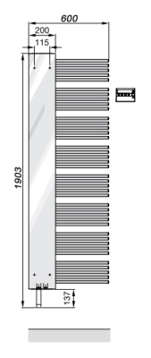 Полотенцесушитель Zehnder Yucca Mirror YME-180-60/YD Белый правый