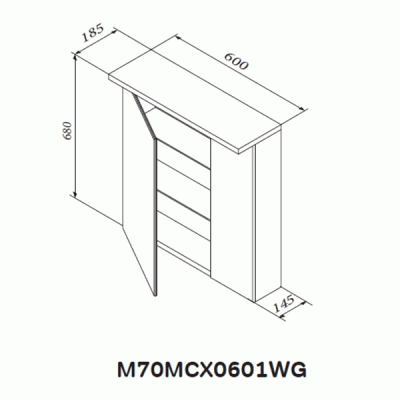 Зеркальный шкаф AM.PM Spirit 60 M70MCX0601WG с подсветкой Белый