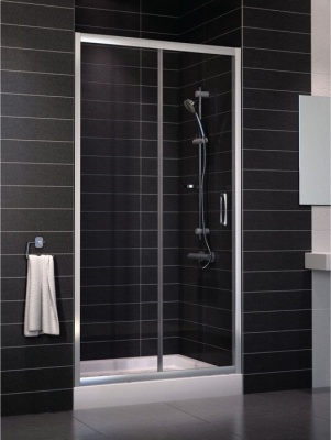 Дверь в душевой проем Vegas Zeus P 120 профиль белый стекло прозрачное