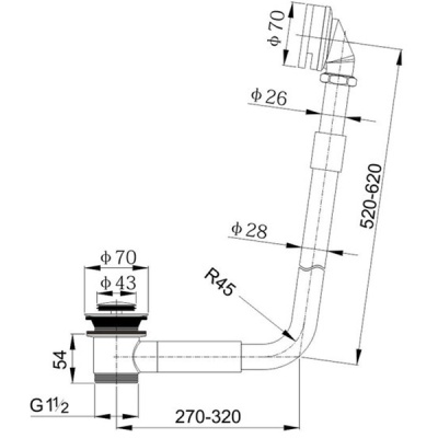 Слив-перелив Pucsho Diamant Хром