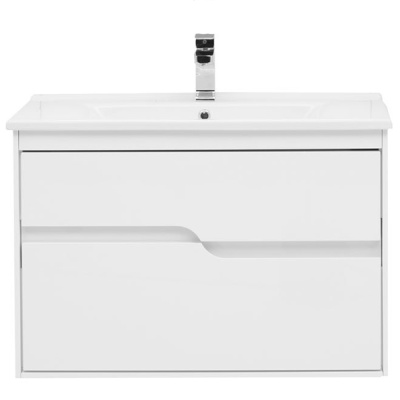 Тумба под раковину Aquanet Модена 85 196965 подвесная Белый глянец