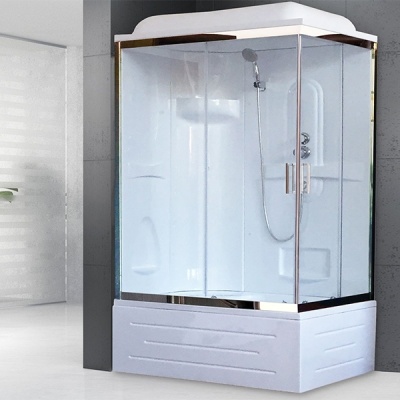 Душевая кабина Royal Bath BP 120х80 RB8120BP1-T-CH-L стекло прозрачное задняя стенка Белая
