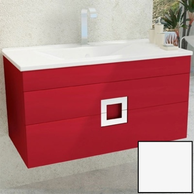 Тумба с раковиной SanVit Квадро Lux New 120 kkvadn120 в цвете Ral подвесная Белый глянец