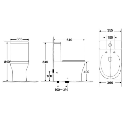 Унитаз компакт BelBagno Monica BB805CPR без бачка и сиденья