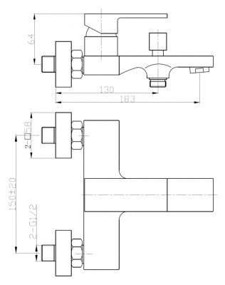 Смеситель для ванны WeltWasser Kassel 703 10000001979 Хром