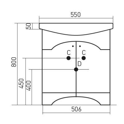 Тумба под раковину Mixline Крит 65 521802 Патина серебро