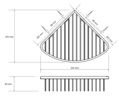 Полка корзина Bemeta Cytro 146208322 угловая Хром