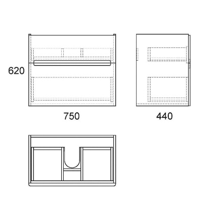 Тумба под раковину Owl 1975 Nyborg 80 OW06.03.00 подвесная Белая