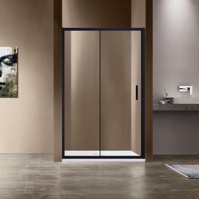 Душевая дверь Vincea Garda VDS-1G120CLB 120x190 профиль Черный стекло прозрачное
