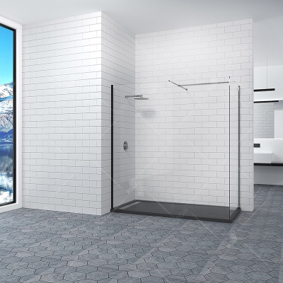Душевая перегородка RGW Walk In WA-20B 140x80 профиль Черный стекло прозрачное