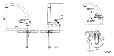 Смеситель для кухни Bravat Loop F7124182CP-RUS Хром