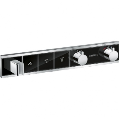 Смеситель для душа Hansgrohe RainSelect 15356600 с термостатом Хром Черный Смеситель для душа Hansgrohe RainSelect 15356600 с термостатом Хром Черный