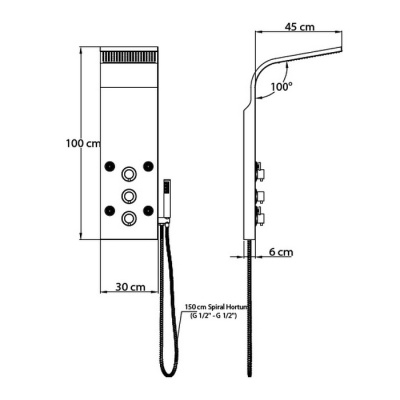 Душевая панель GPD DSP03 Хром